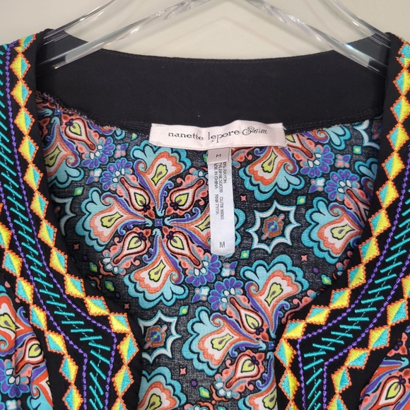 Nanette Lepore Swim Paloma Embroidered Tunic Beach Pool Coverup Dress Sz Medium - Picture 5 of 14